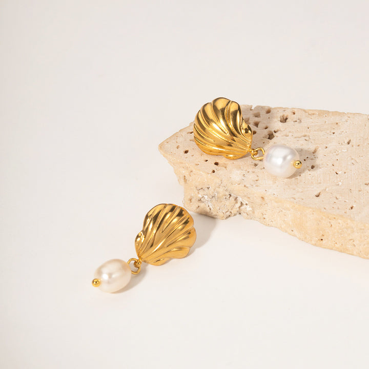 Freshwater Pearl Shell Drop Classic Earrings