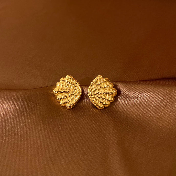 Sculpted Shell Stud Earrings