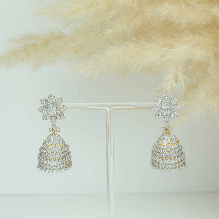 Crystal Bloom Jhumka Earrings