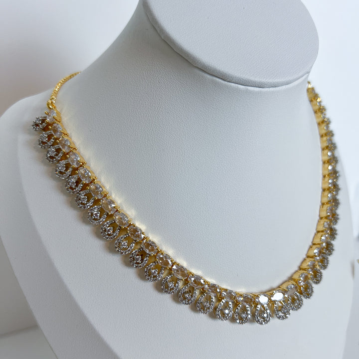 Gold Plated AD Necklace Set