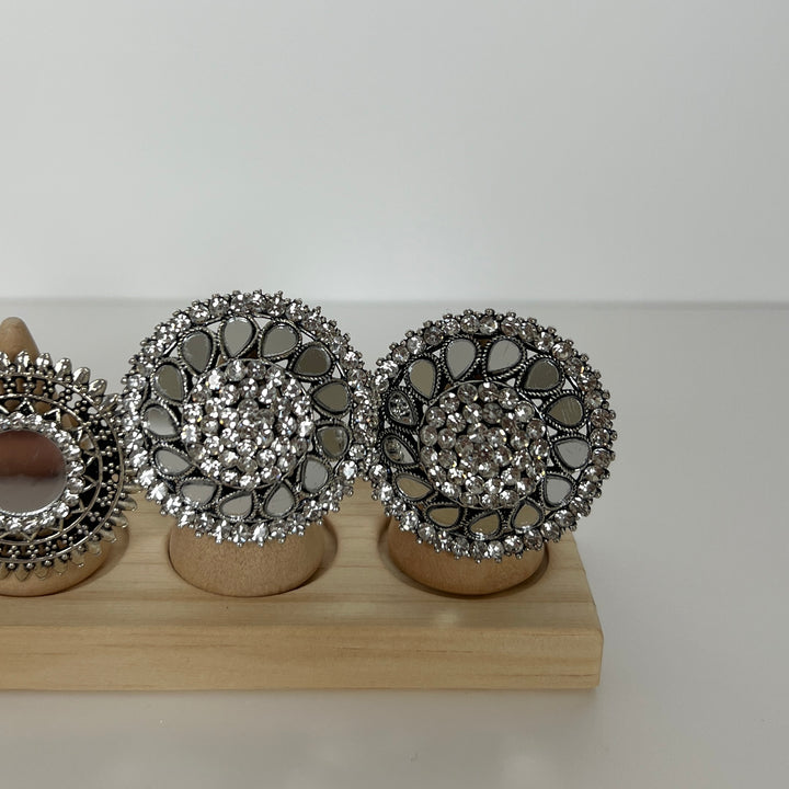 Oxidised Adjustable Statement Ring