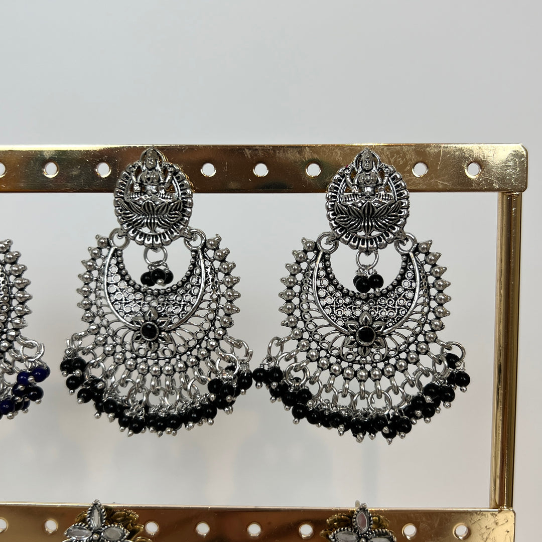 Oxidised Heritage Drop Earrings