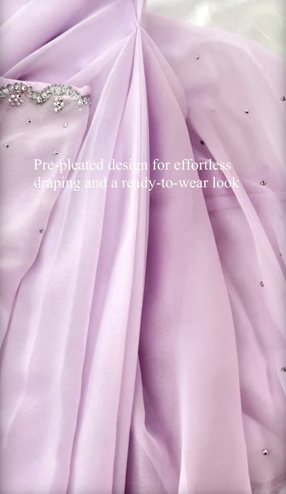 Lavender Georgette Saree with Readymade Blouse