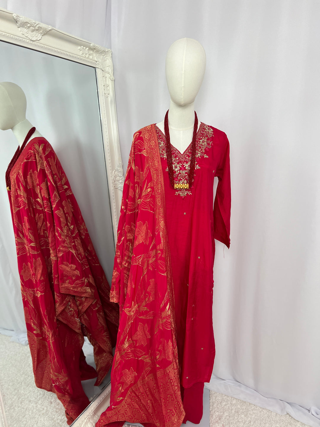 Rani Pink Embroidered Kurta Set