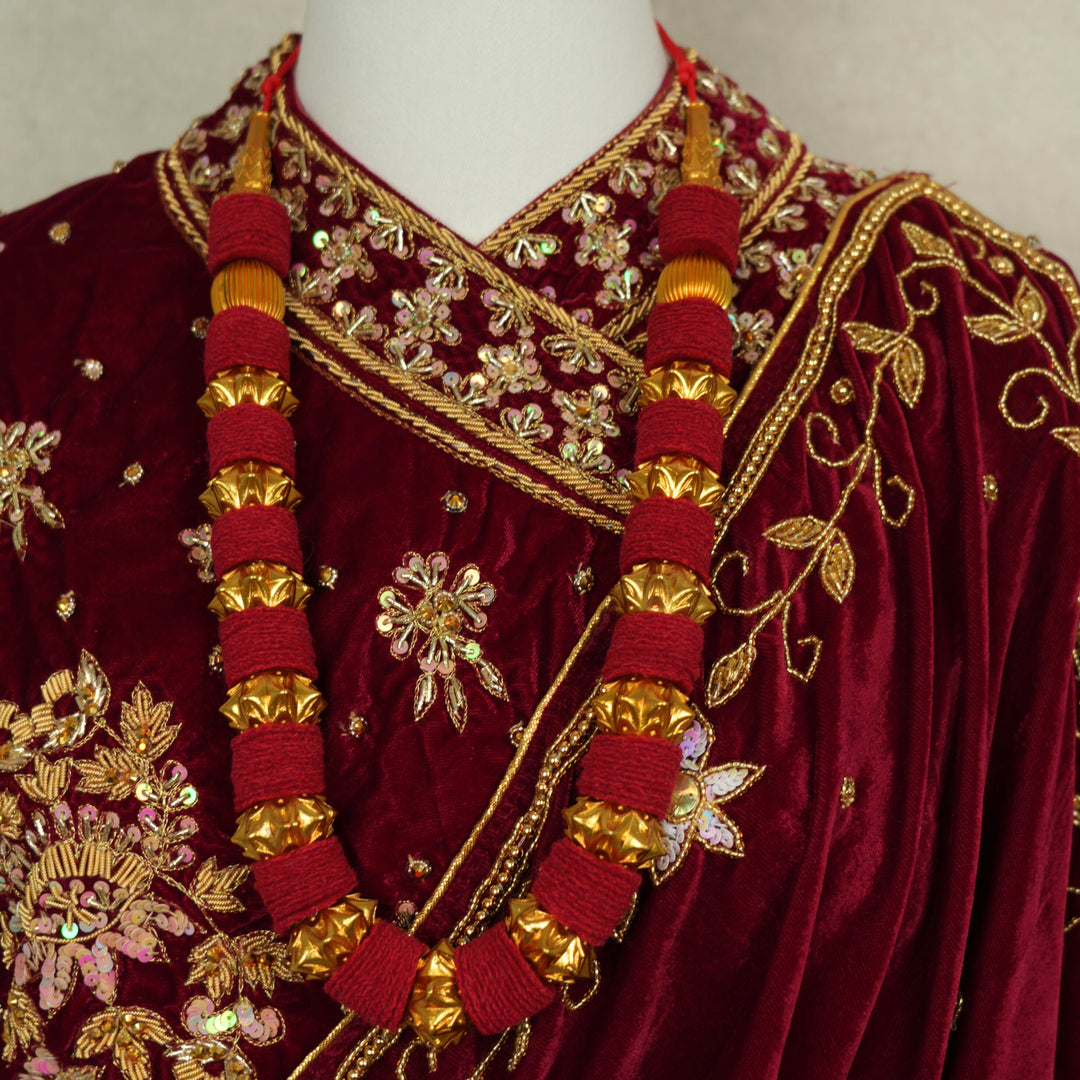 Kadey Kantha Mala – Maroon Makhamal