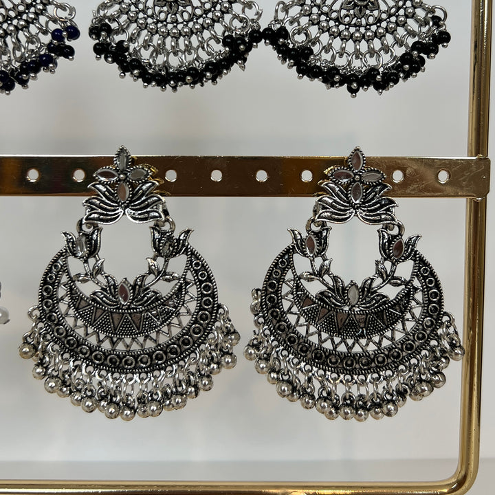 Oxidised Heritage Drop Earrings