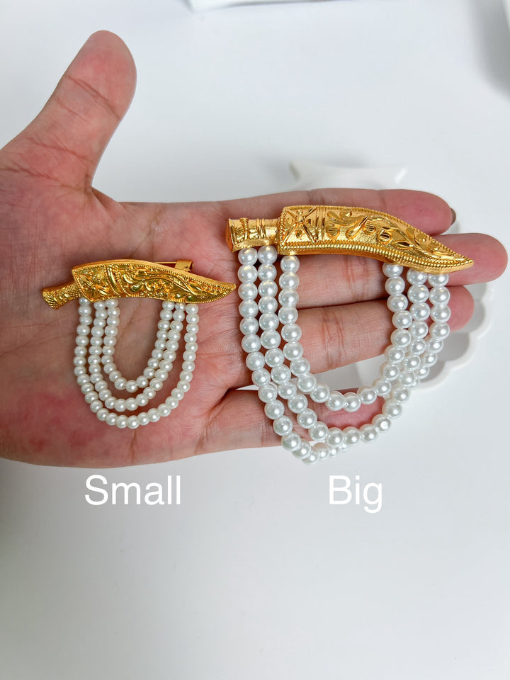 Pearl Khukuri Brooch
