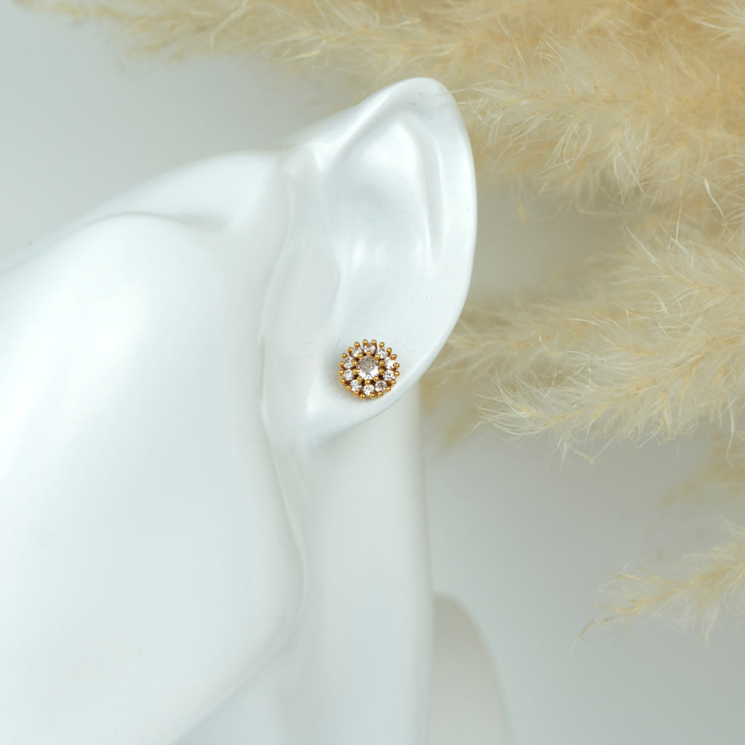 Mini Halo Stud Earrings