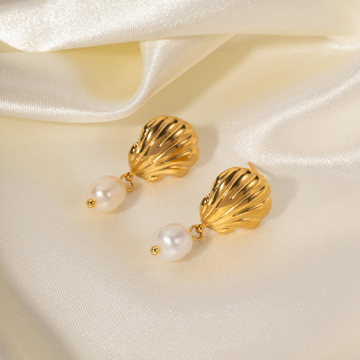 Freshwater Pearl Shell Drop Classic Earrings