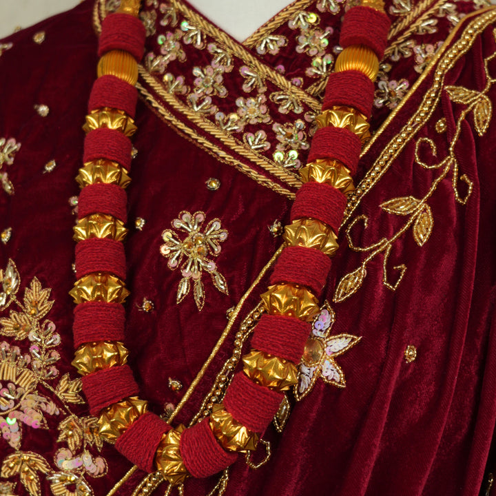 Kadey Kantha Mala – Maroon Makhamal