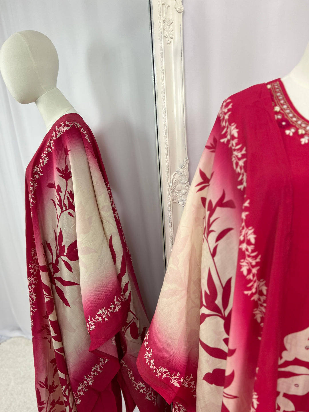 Floral Kurta Set with Ombre Dupatta