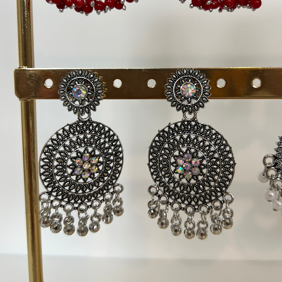 Oxidised Heritage Drop Earrings