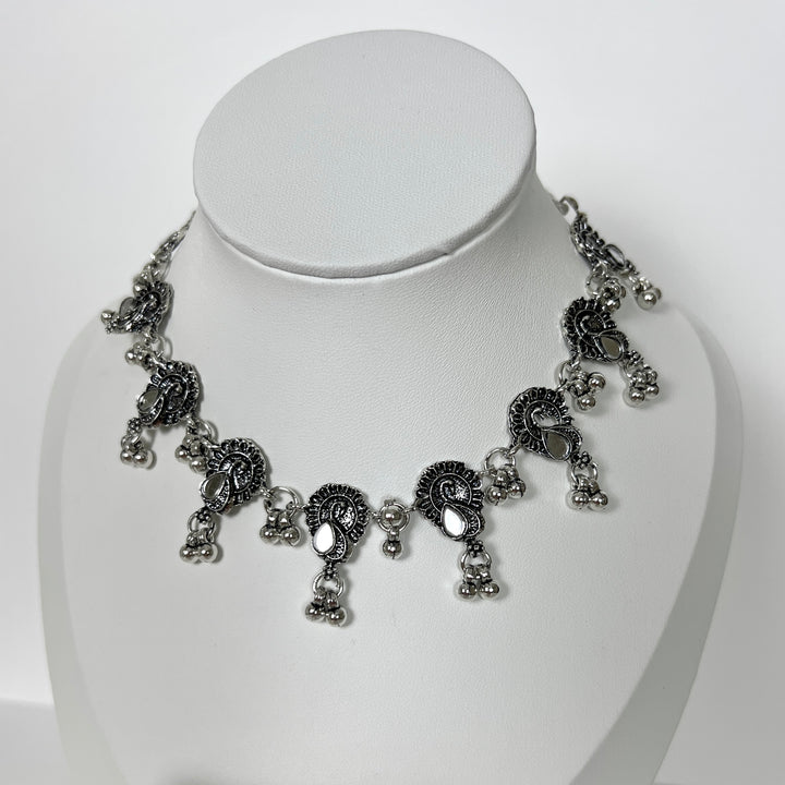 Oxidised Statement Necklace Set