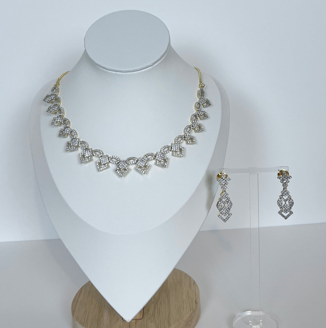 Gold Plated AD Necklace Set