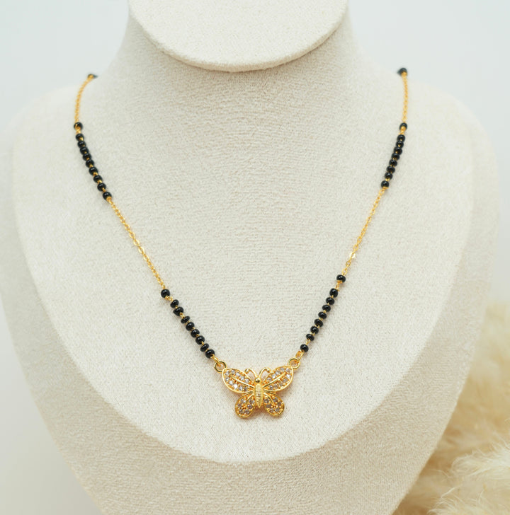 Butterfly Black Beaded Mangalsutra
