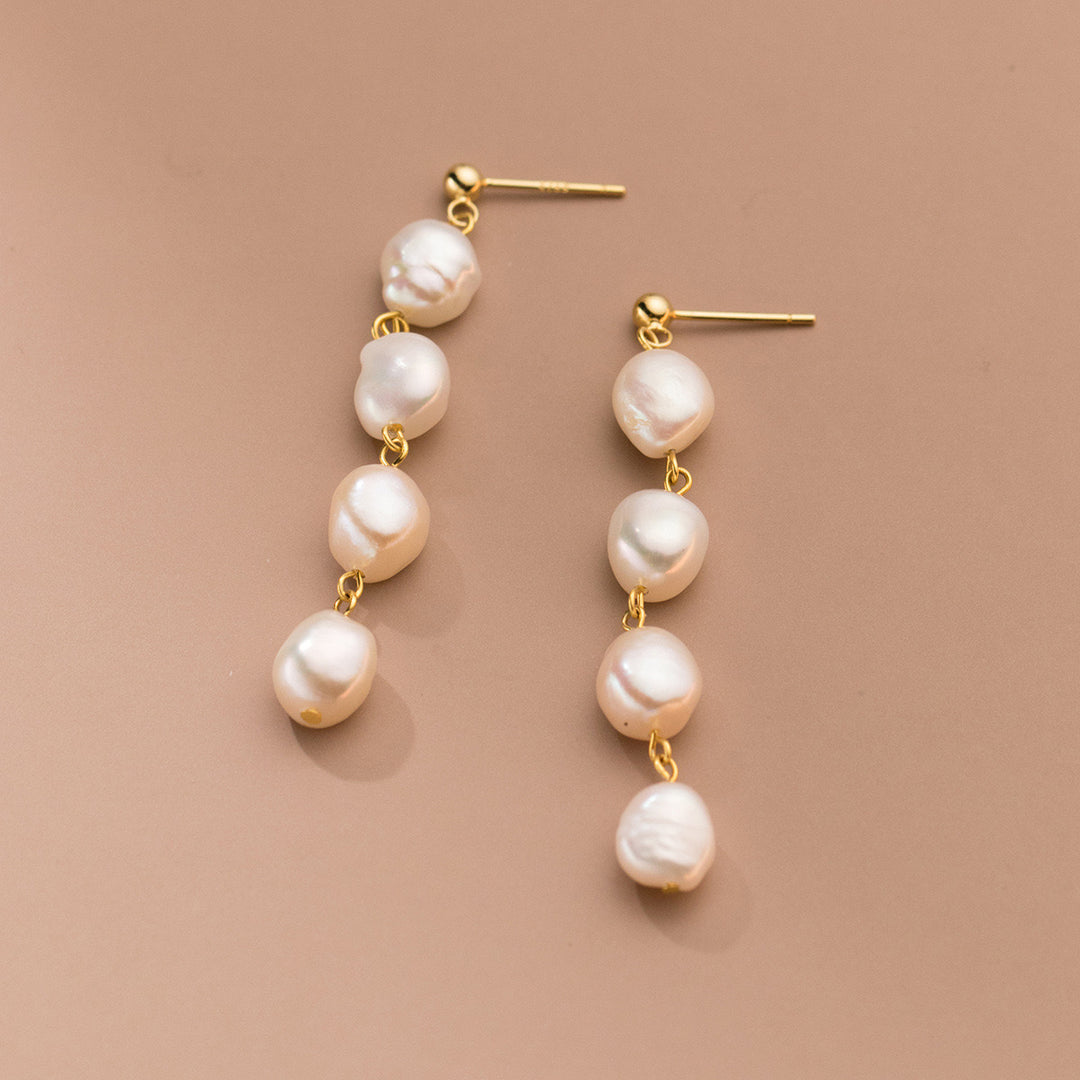 Pearl Tassel Earrings Freshwater Pearl Luxury Drop Earrings