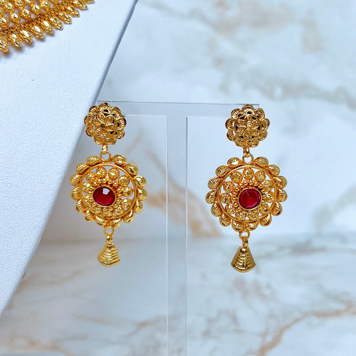 Mini Haar Red Stone Statement Set