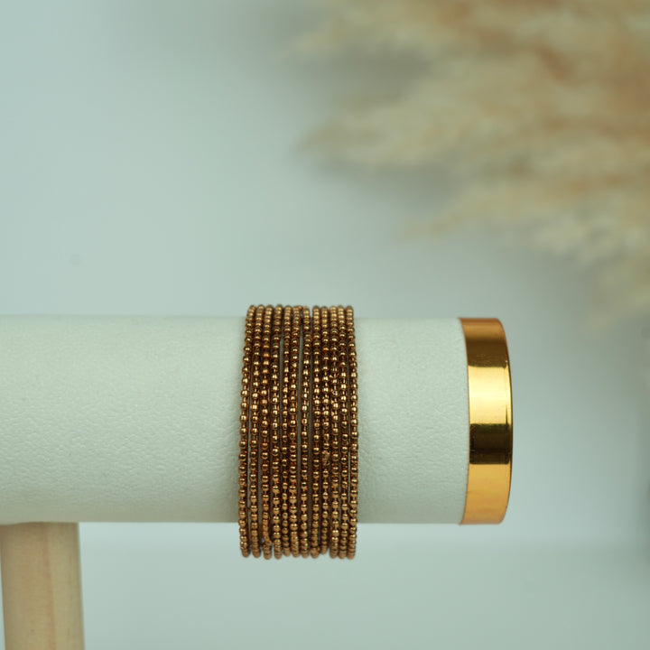 Oxidised Metal Bangles Set – Brass Finish Look