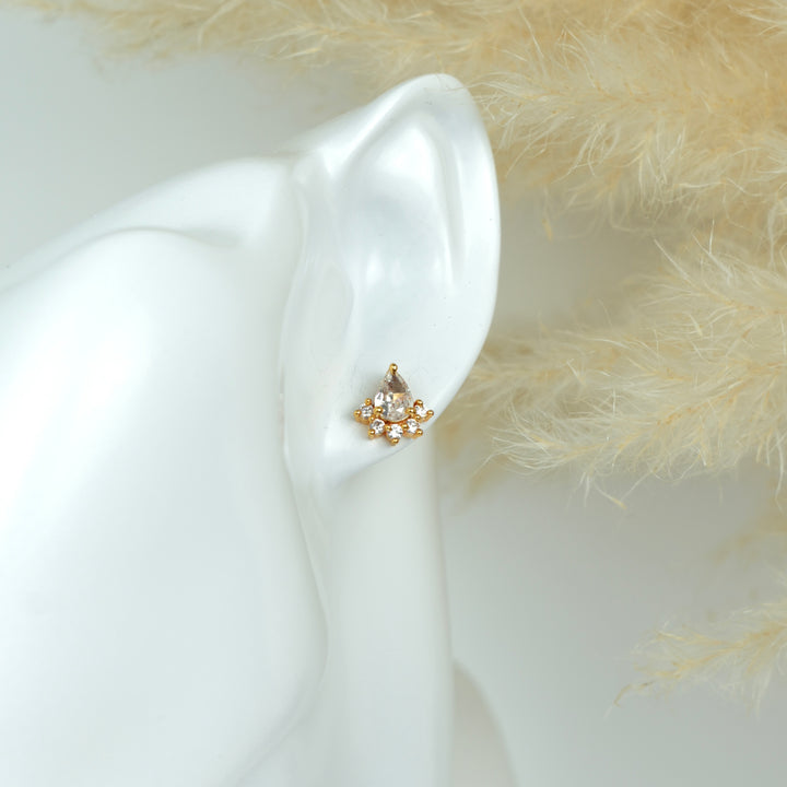 Teardrop Cluster Stud Earrings