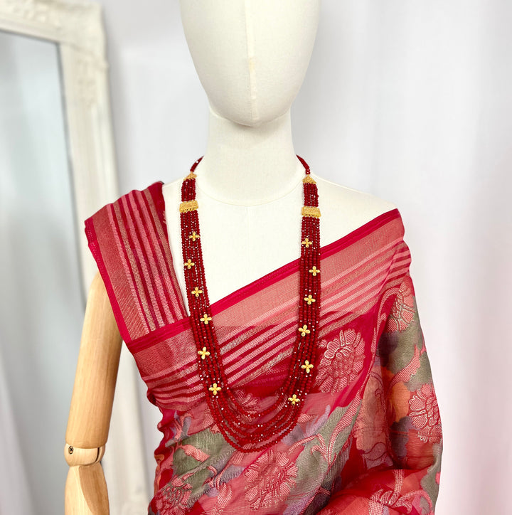 Red Crystal Floral Necklace