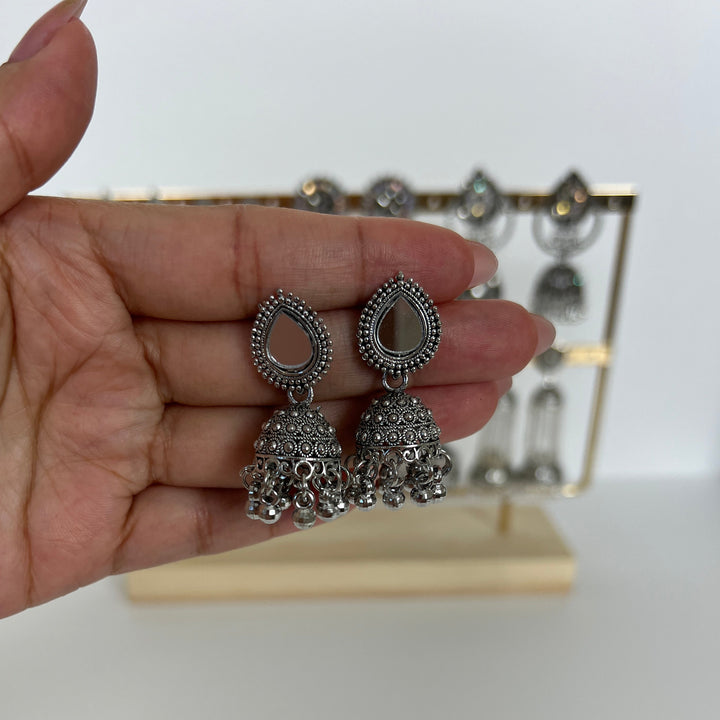 Oxidised Mini Jhumka Earrings