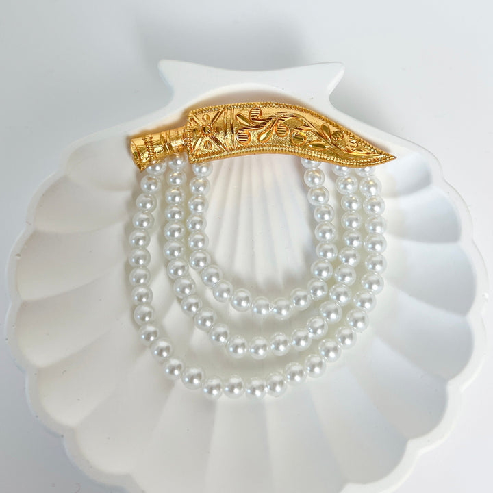 Pearl Khukuri Brooch