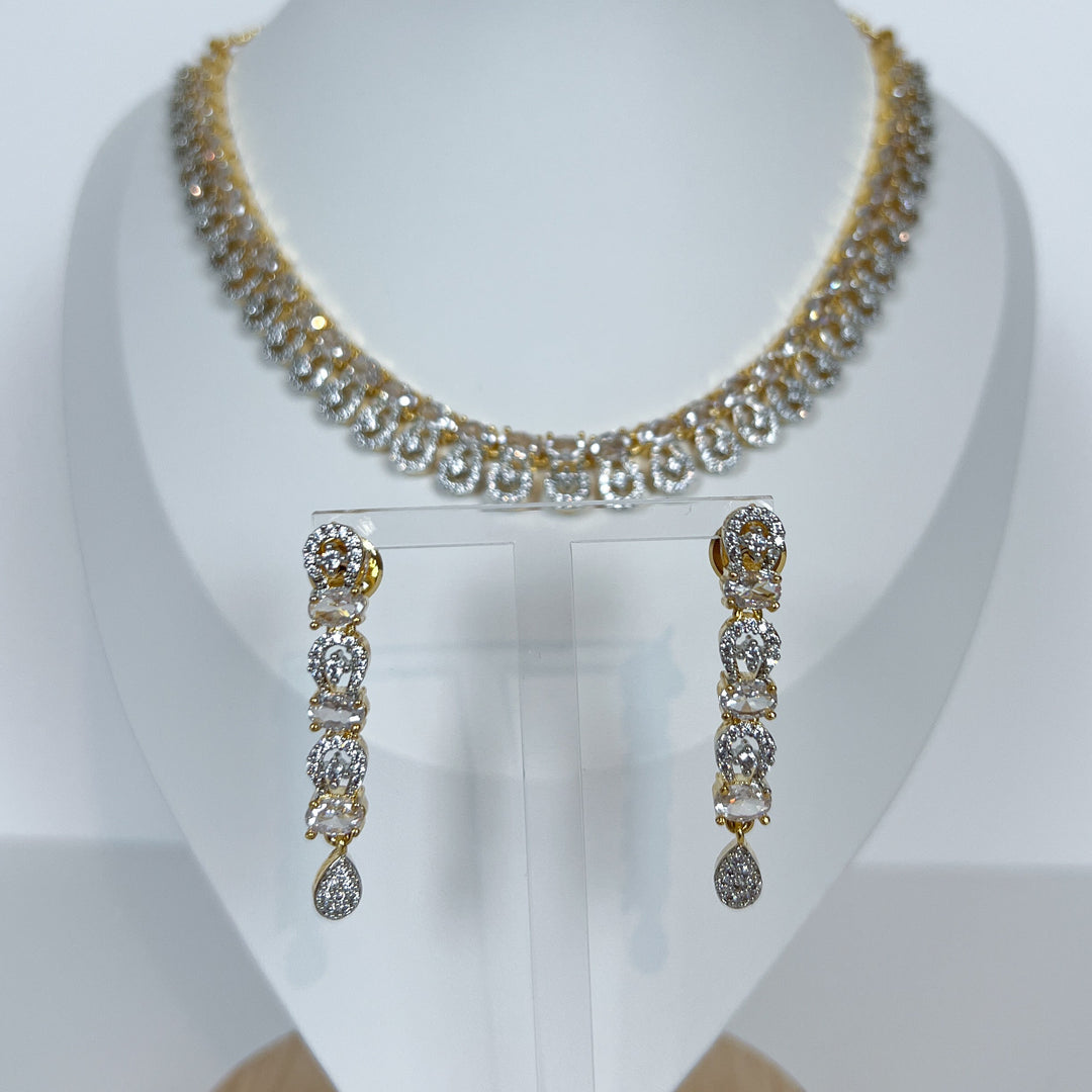 Gold Plated AD Necklace Set