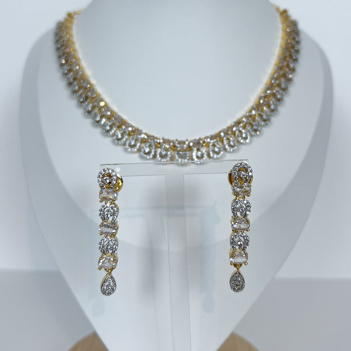 Gold Plated AD Necklace Set