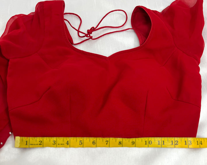 Red Georgette Saree with Readymade Blouse