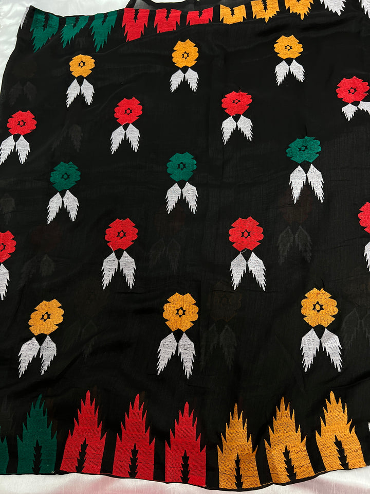 Black Laaligurash Embroidered Saree