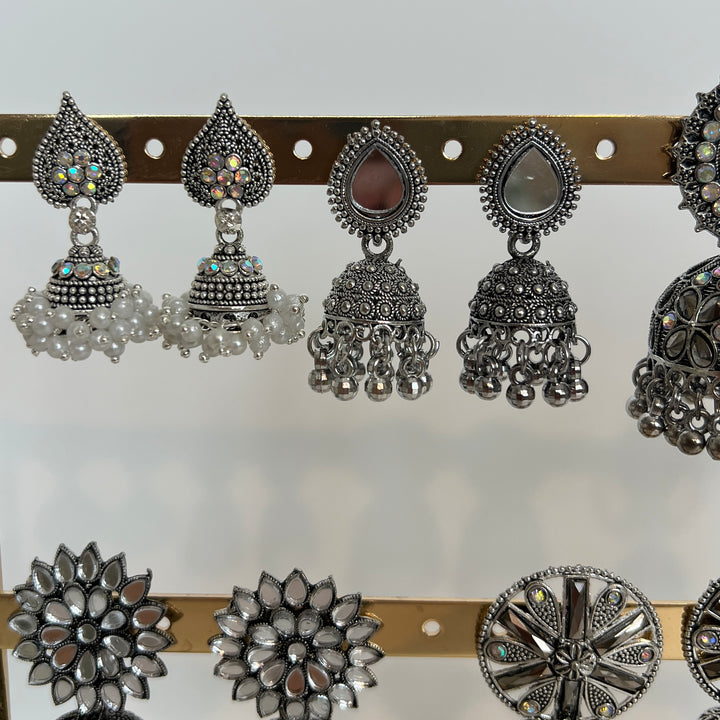 Oxidised Mini Jhumka Earrings