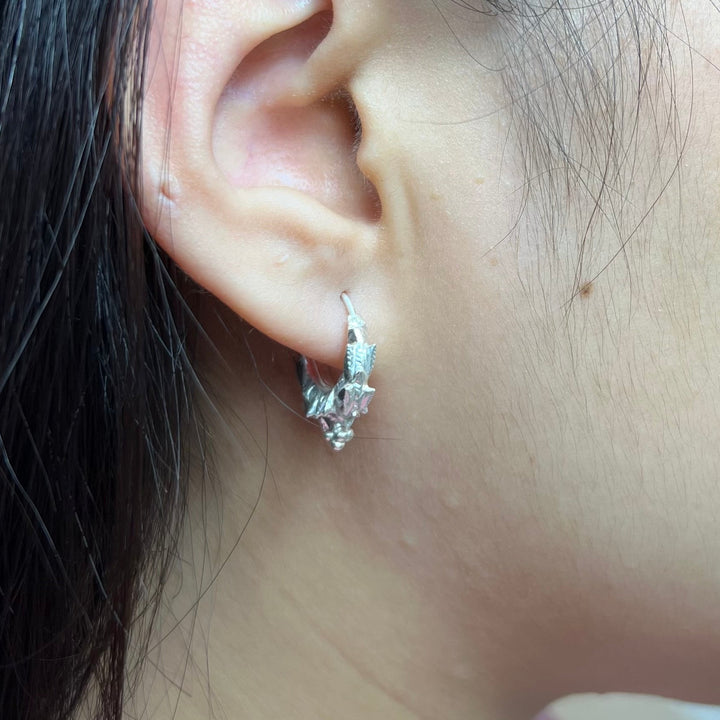 Pure Silver Medium Madwari Earrings