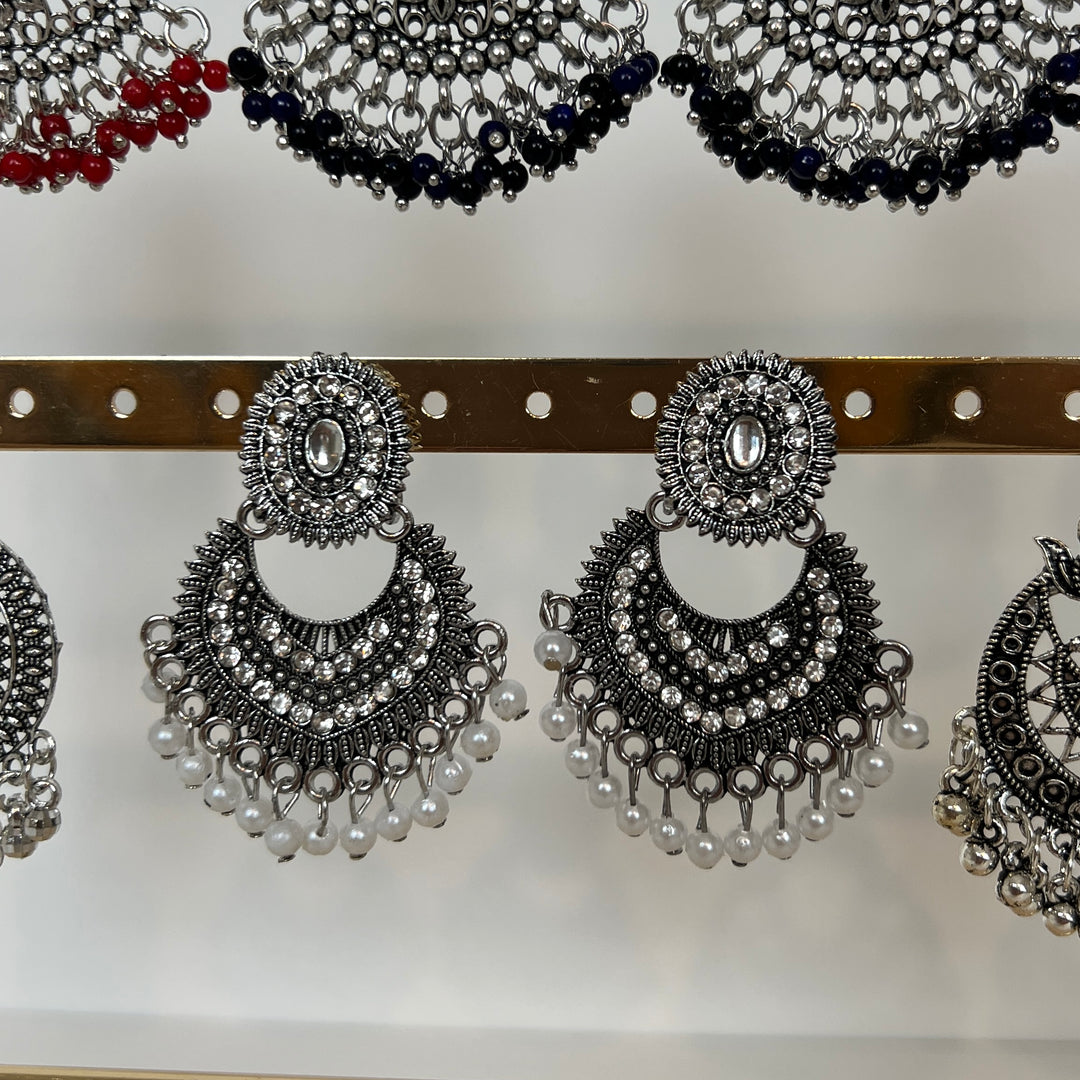 Oxidised Heritage Drop Earrings