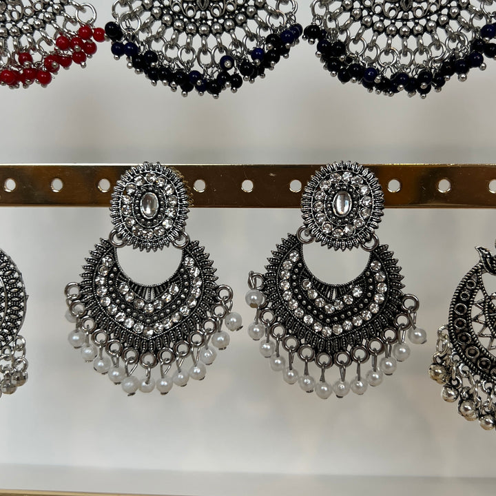 Oxidised Heritage Drop Earrings