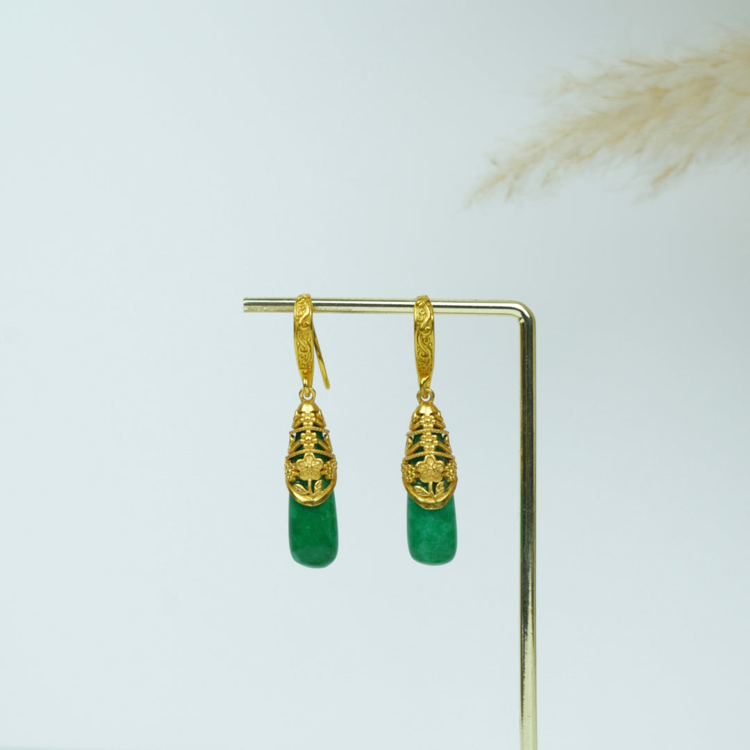 Tibetan Coral Drop Earrings