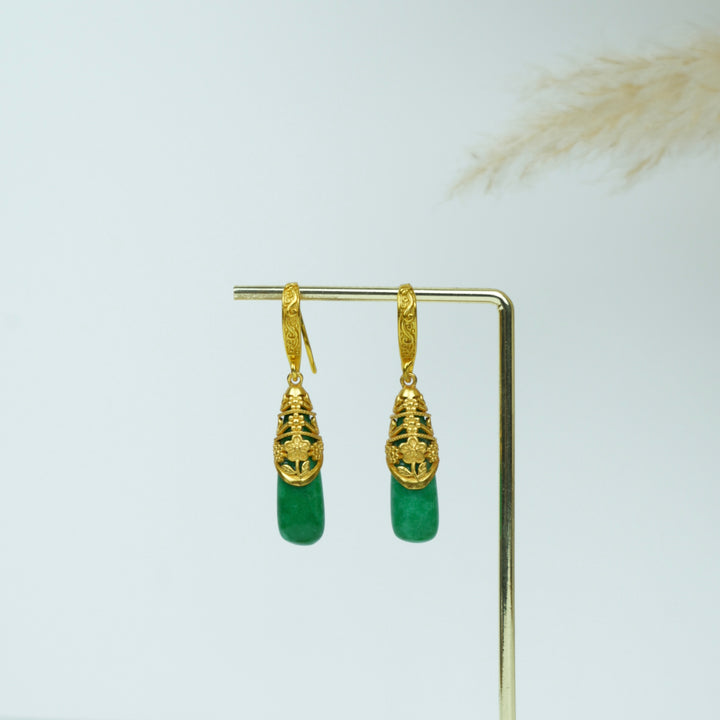 Tibetan Coral Drop Earrings