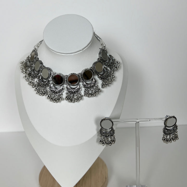 Oxidised Statement Necklace Set