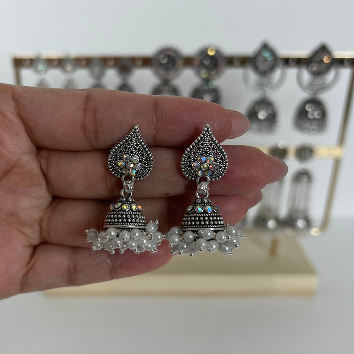 Oxidised Mini Jhumka Earrings