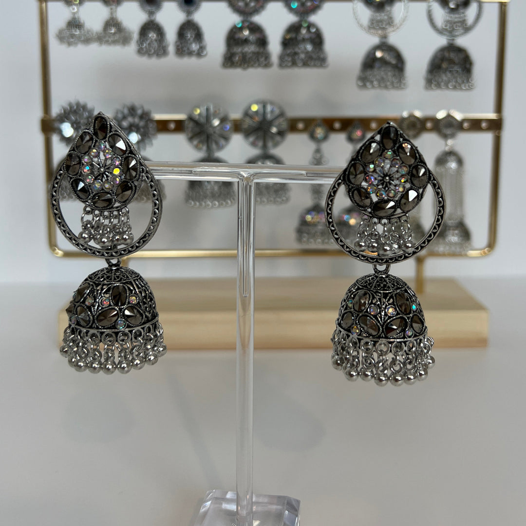Oxidised Jhumka Earrings