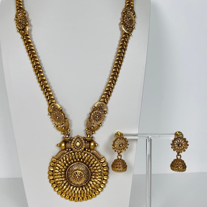Pure Brass Temple Necklace Set