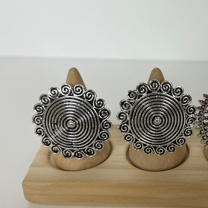 Oxidised Adjustable Statement Ring
