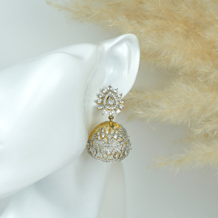 Crystal Bloom Jhumka Earrings