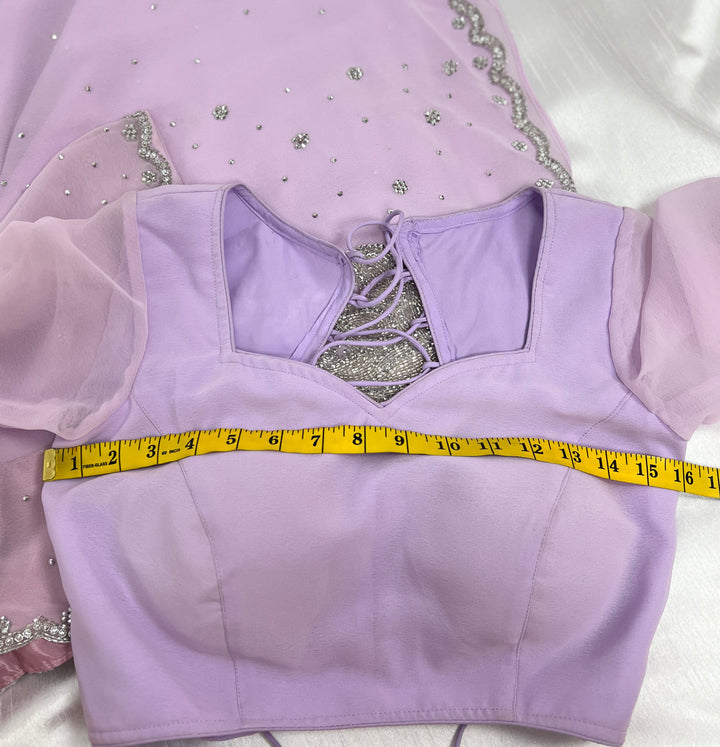 Lavender Georgette Saree with Readymade Blouse