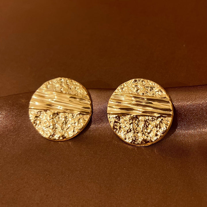 Hammered Gold Disc Earrings