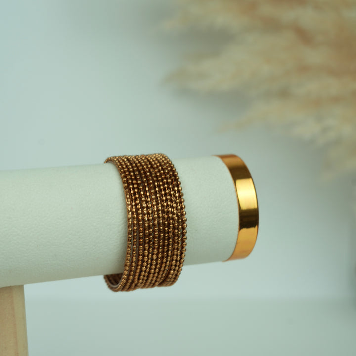 Oxidised Metal Bangles Set – Brass Finish Look