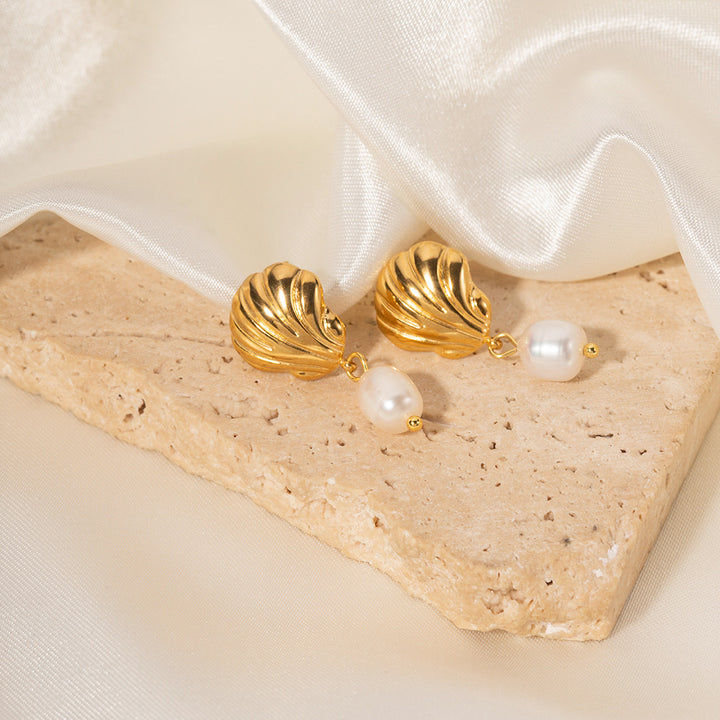 Freshwater Pearl Shell Drop Classic Earrings