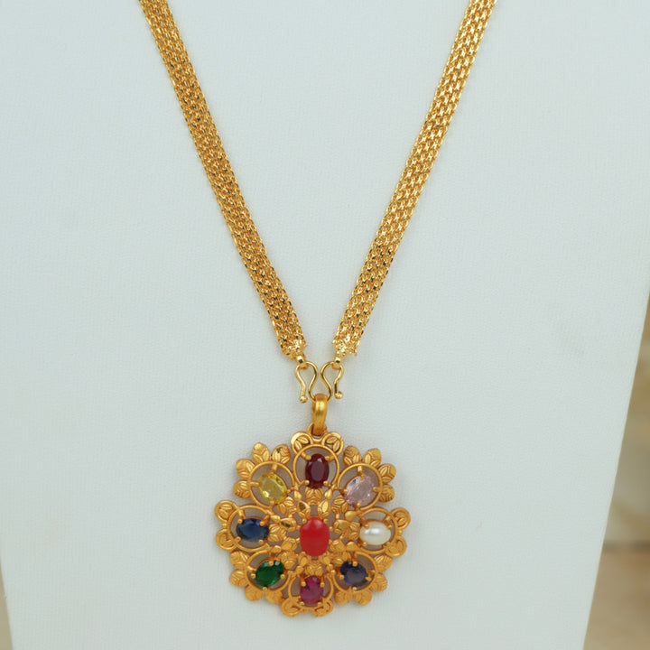 Navaratna Pendant Necklace Set