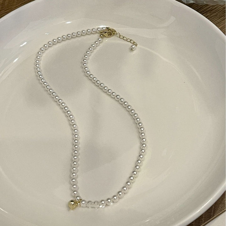 Pearl Necklace with Titanium Steel Chain &amp; Pendant