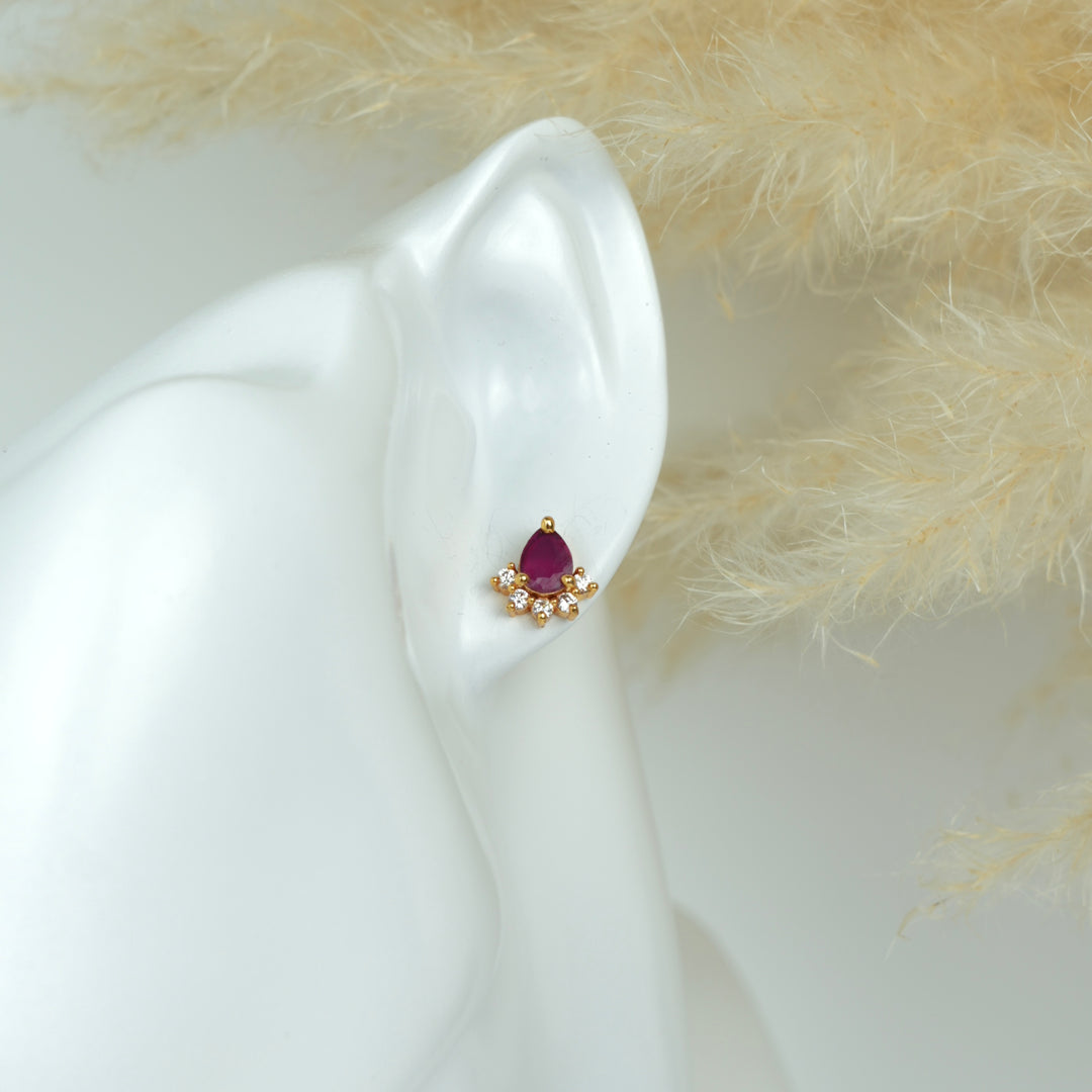 Teardrop Cluster Stud Earrings