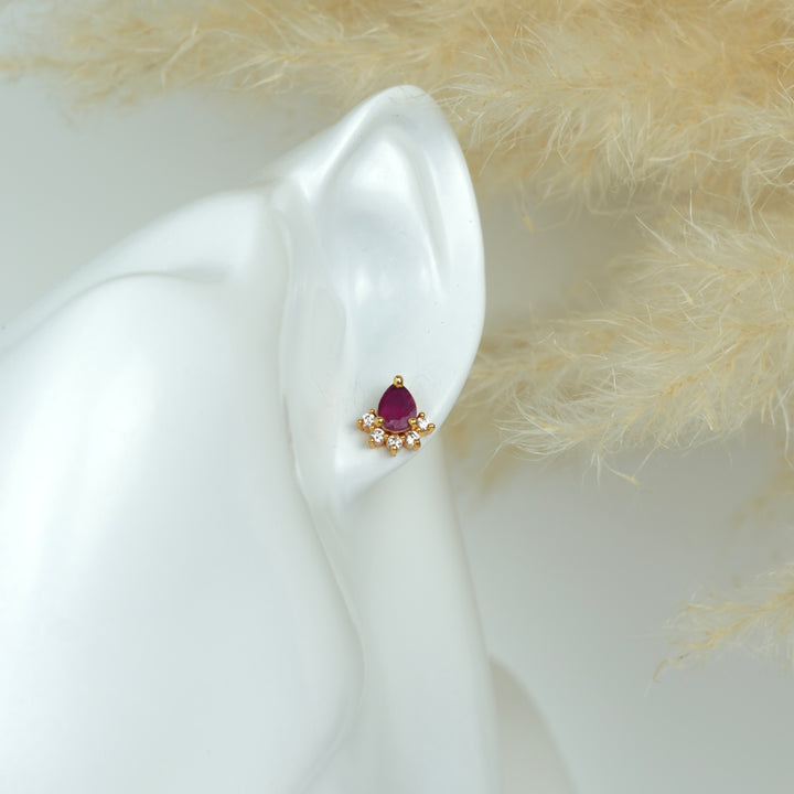 Teardrop Cluster Stud Earrings
